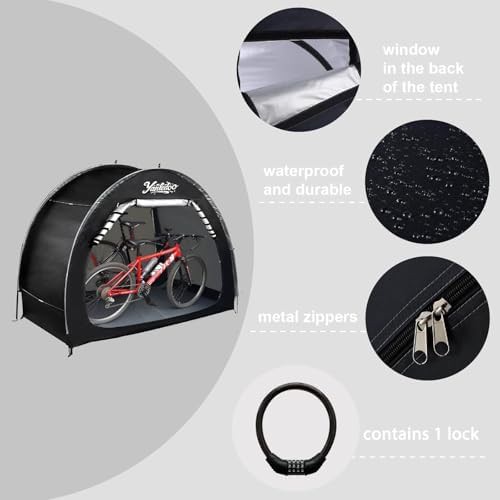 Black fabric bicycle storage tent — photo 4
