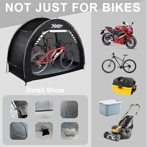 Black fabric bicycle storage tent — photo 5