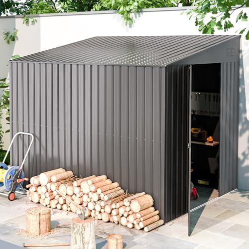 Large lean to metal bike shed