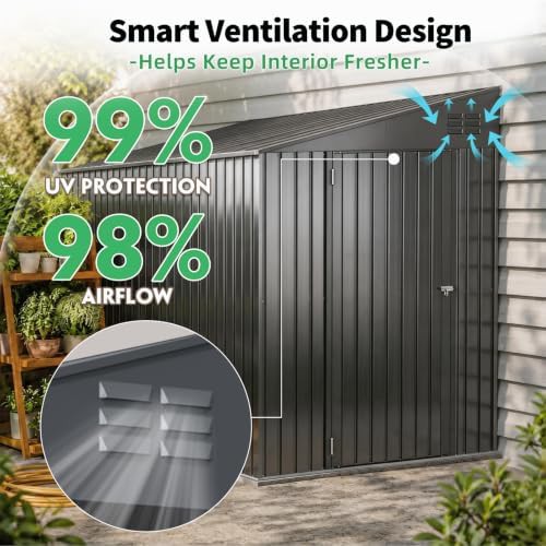 Large lean to metal bike shed — photo 4