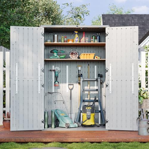 White vertical resin shed for small spaces — photo 4