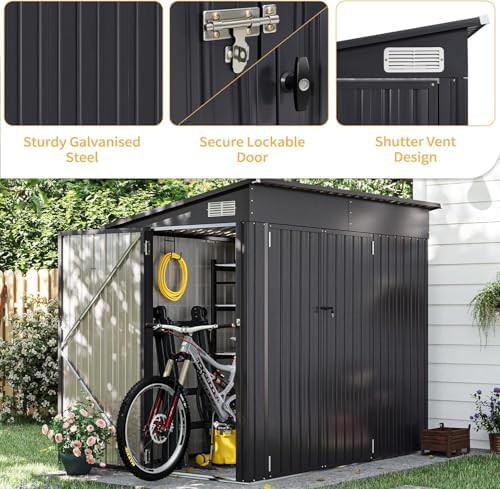 Triple door bike storage shed with locks — photo 5