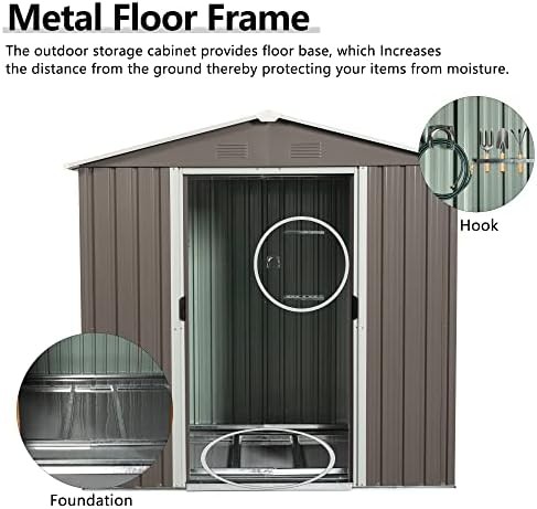 Gray metal shed with sliding doors — photo 5
