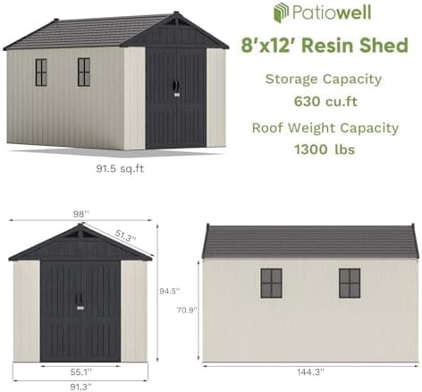 Beige Resin Bike Storage Shed — photo 4