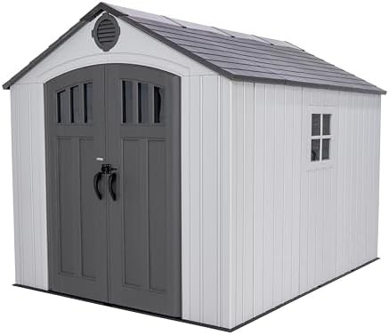 Gray Resin Shed with Steel Reinforced Walls
