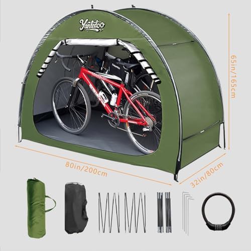 Green waterproof bike storage tent — photo 3