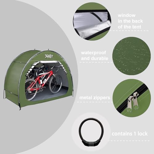 Green waterproof bike storage tent — photo 4