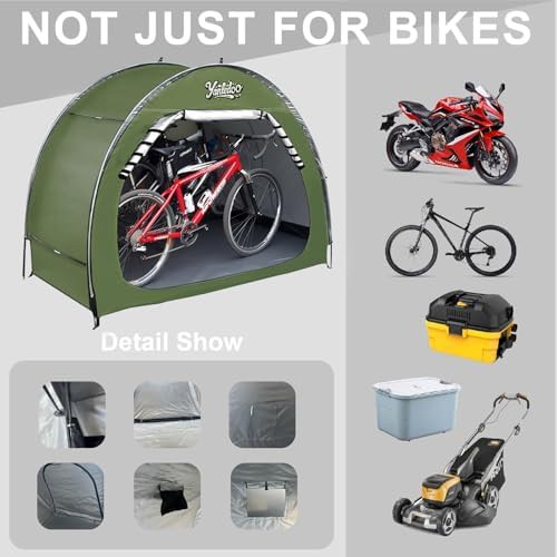 Green waterproof bike storage tent — photo 5