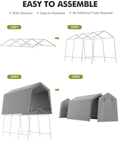 Large Carport Storage Tent with Zipper Doors — photo 3