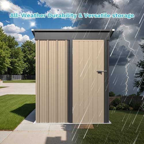 Brown metal sloped roof shed 5x3 — photo 4