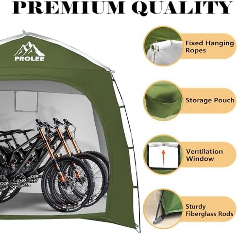 Extended capacity waterproof bike storage shed — photo 4
