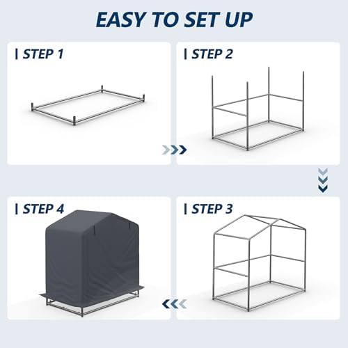 Portable grey outdoor storage shelter — photo 3