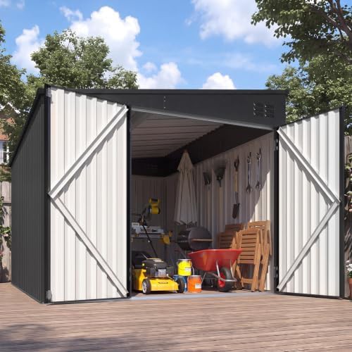 Large wall side metal bike shed