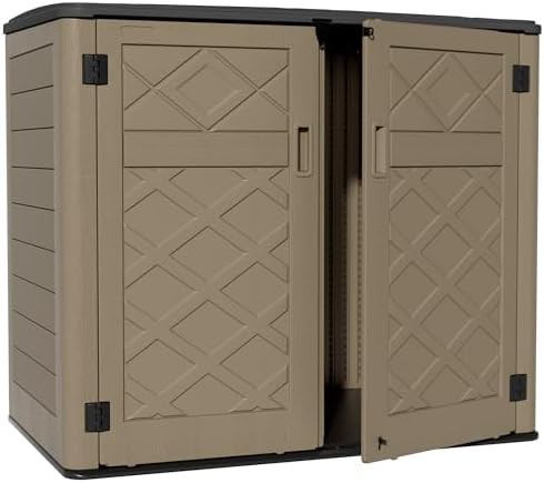 Large coffee resin horizontal trash shed