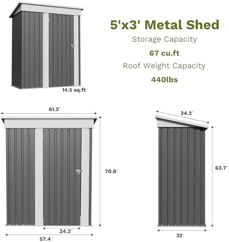 UV resistant metal garden tool shed — photo 3