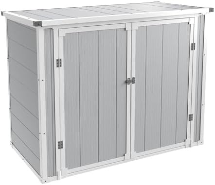 Horizontal Resin Trash Can Storage Shed