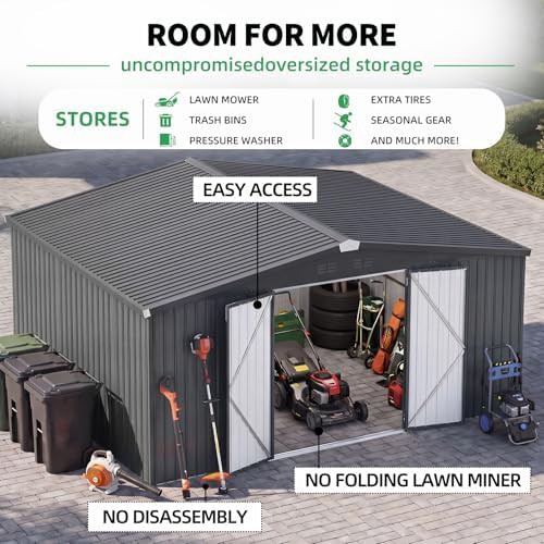 Large waterproof metal outdoor storage shed — photo 5
