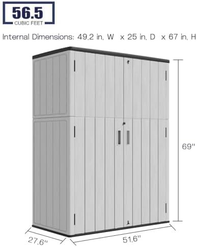 Vertical Gray Resin Storage Cabinet with Floor — photo 4