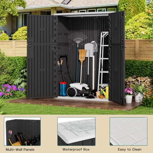 Vertical Black Resin Tool Storage Shed — photo 3