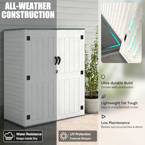 Vertical Grey Resin Storage Shed 60cuft — photo 4