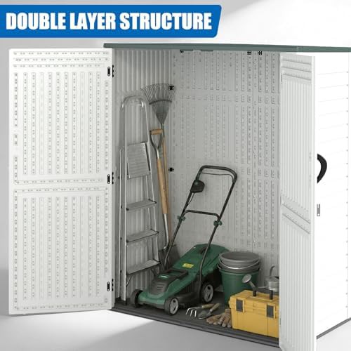 Vertical Grey Resin Storage Shed 60cuft — photo 5