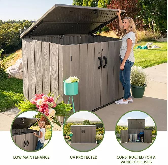 Horizontal outdoor storage shed in brown — photo 4