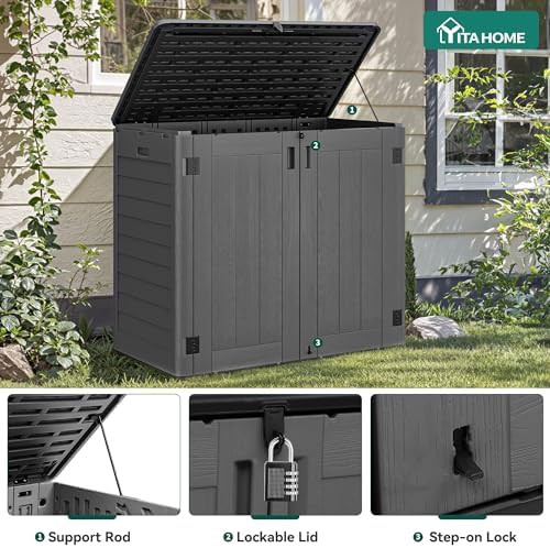 Dark gray resin horizontal storage shed — photo 3