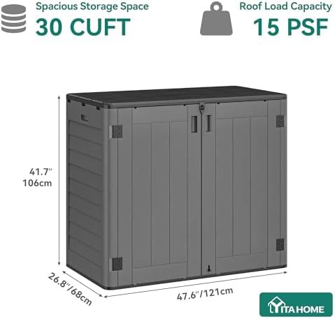 Dark gray resin horizontal storage shed — photo 5