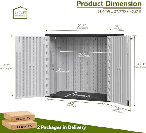 Horizontal garage and bike storage cabinet — photo 3