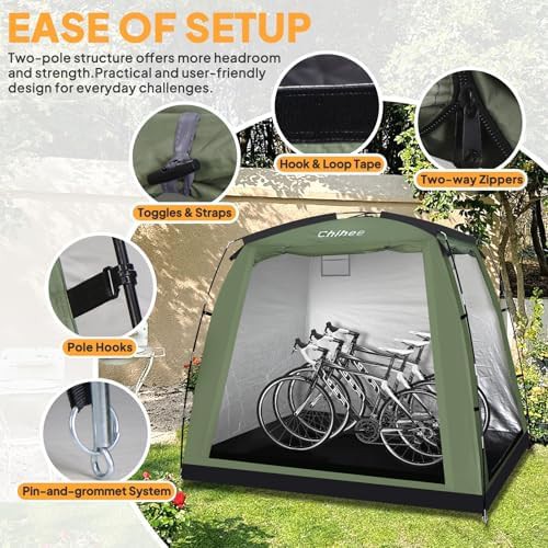 Double door bicycle storage tent shelter — photo 4