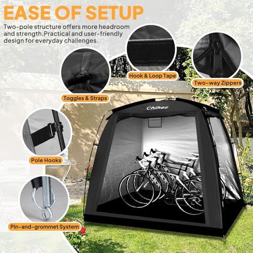 Portable waterproof bike cover storage shed — photo 4