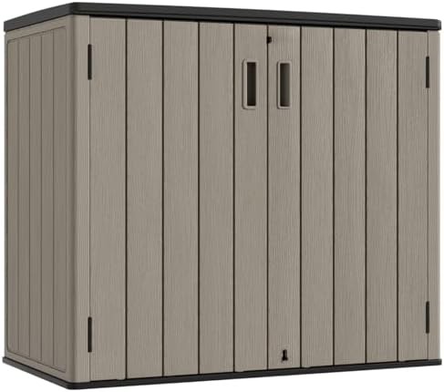 Horizontal Brown Resin Mower Storage Box