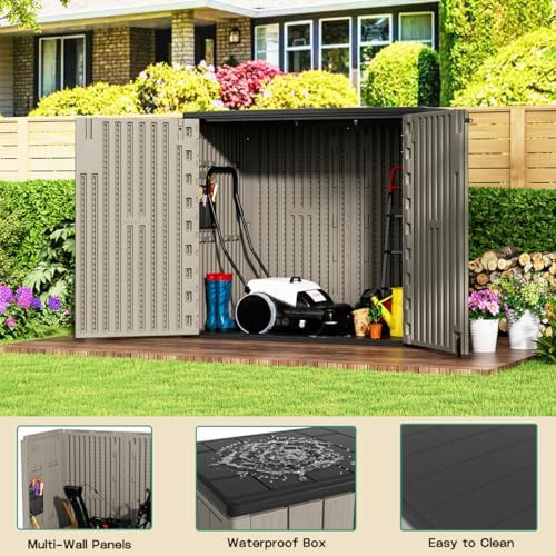 Horizontal Brown Resin Mower Storage Box — photo 3