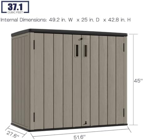 Horizontal Brown Resin Mower Storage Box — photo 4