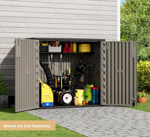Horizontal Brown Resin Mower Storage Box — photo 5