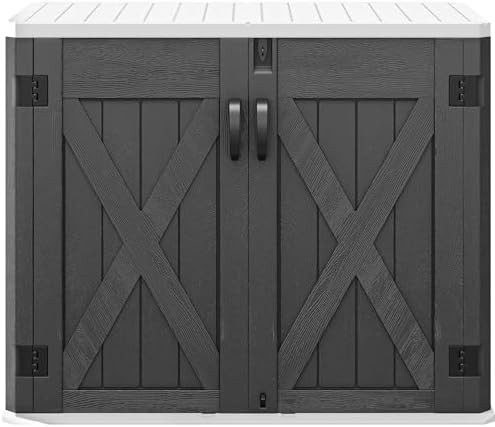 Dark gray horizontal resin storage shed