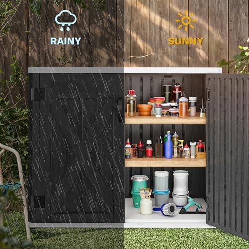 Dark gray horizontal resin storage shed — photo 3
