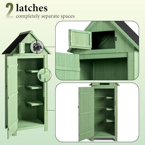 Light green wooden garden tool cabinet — photo 5