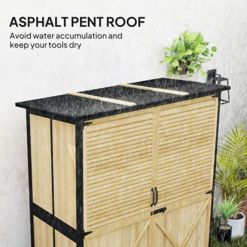 Natural wood garden shed with lock — photo 4