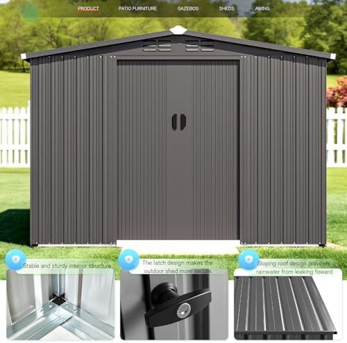Galvanized steel shed with sliding doors — photo 5