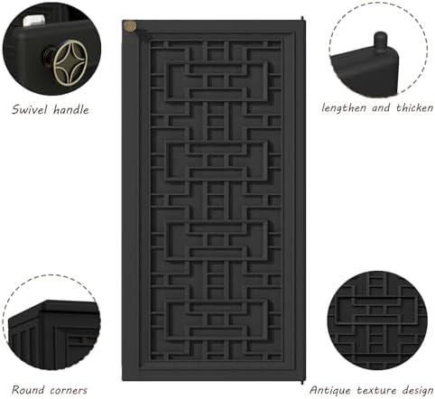 Black resin cabinet with interior shelves — photo 4