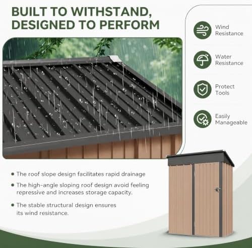 Compact waterproof metal shed with sloped roof — photo 3