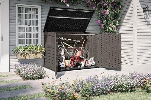 Brown wood look horizontal stow away shed — photo 3