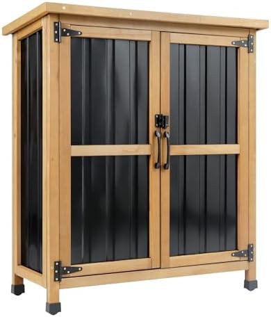 Compact Wood and Metal Utility Cabinet
