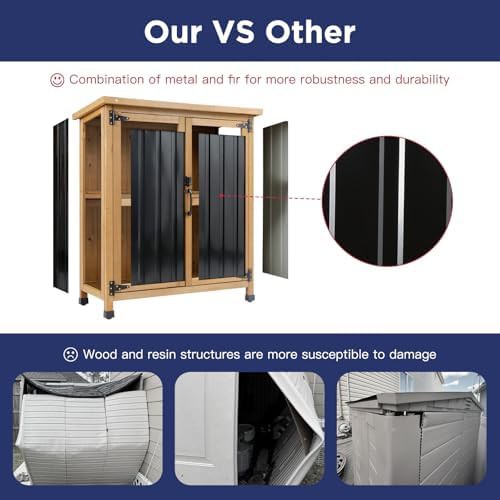 Compact Wood and Metal Utility Cabinet — photo 3