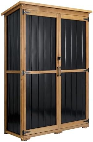 Wide double door outdoor storage cabinet