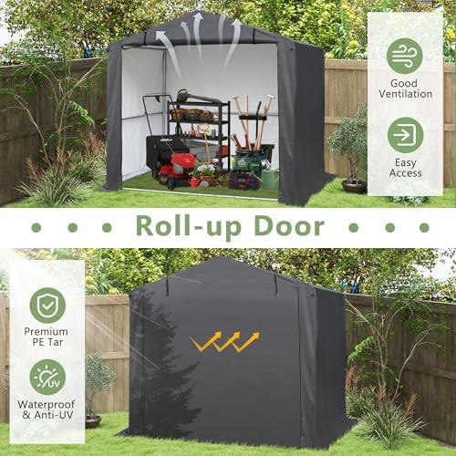 Sloped Roof Portable Bike Storage Shed — photo 5