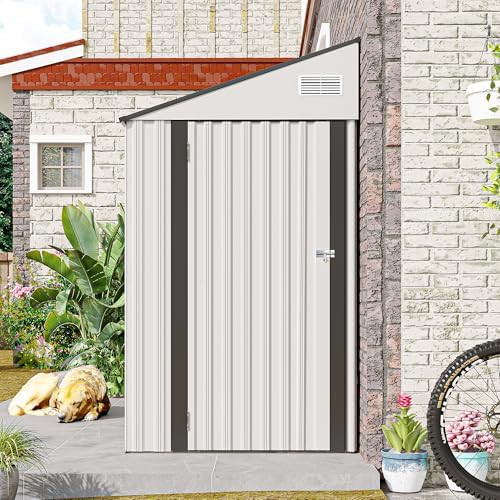 White Lean-to Metal Garden Tool Shed