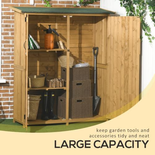 Natural wood waterproof outdoor storage cabinet — photo 3