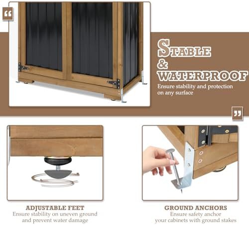 Weatherproof Patio Tool Storage Cabinet with Shelves — photo 5